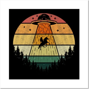 Bigfoot Unicorn Alien Abduction Posters and Art